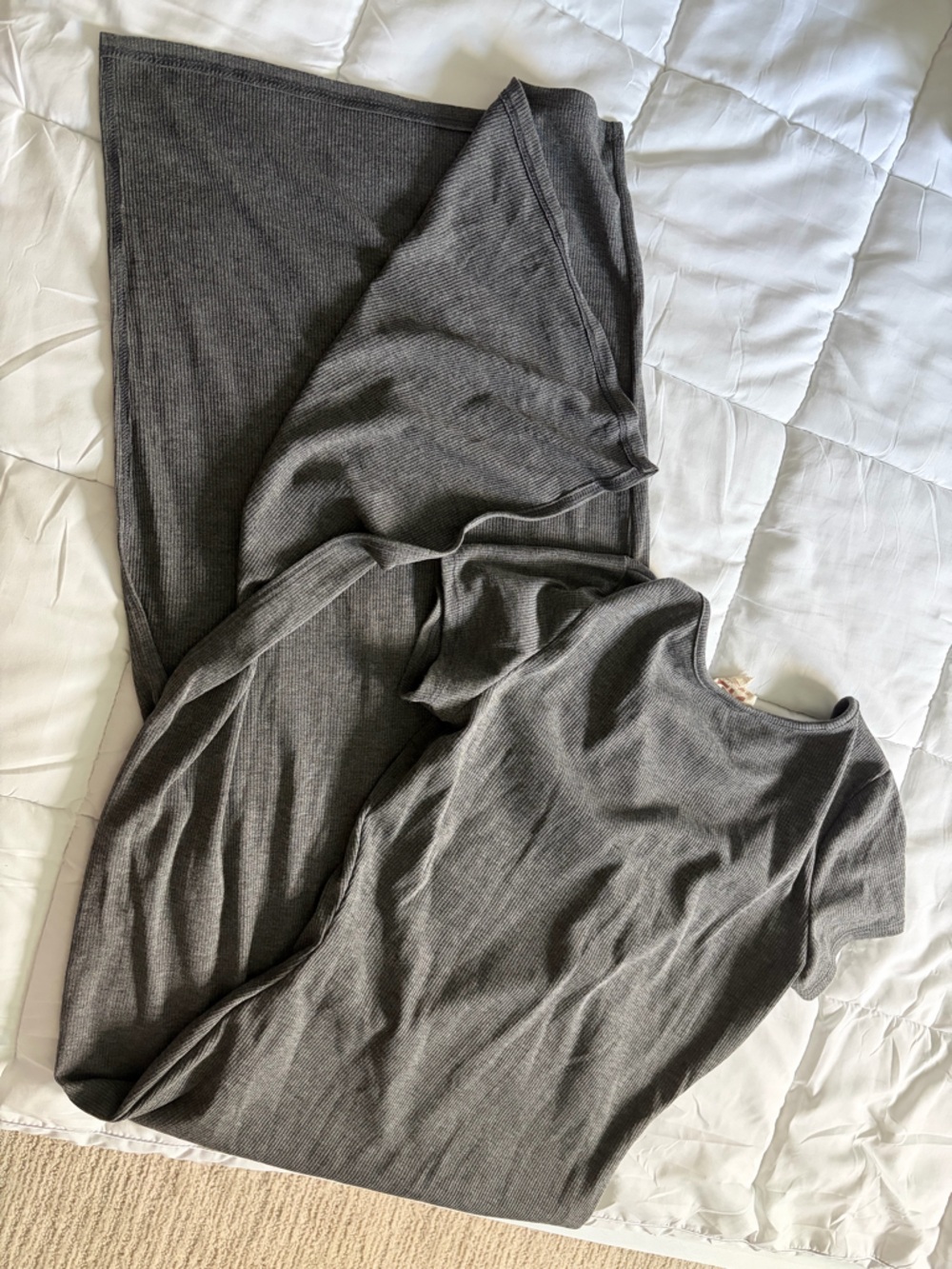 Gray Ribbed Dress - Picture 3 of 3